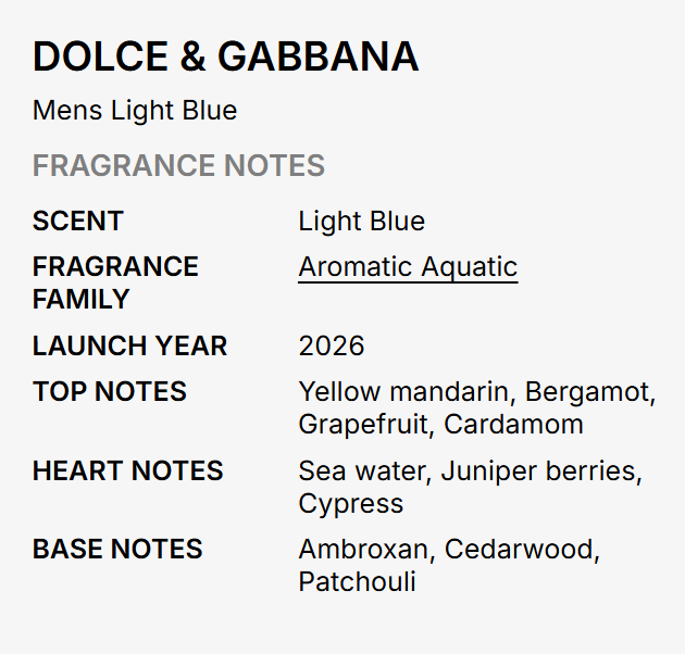 Dolce & Gabbana Light Blue Eau de Parfum 3.3 oz.