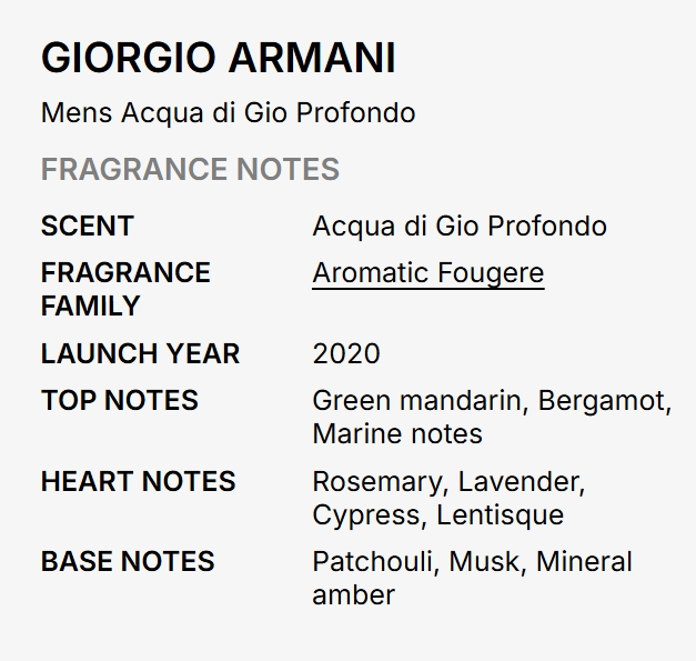 Giorgio Armani Acqua Di Gio Profondo EDP 4.2 oz.